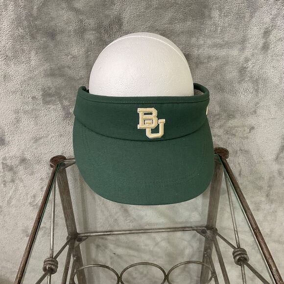 Baylor University Nike Dri Fit BU Adjustable Sun Visor Cap Hat OSFM Green - Picture 1 of 7